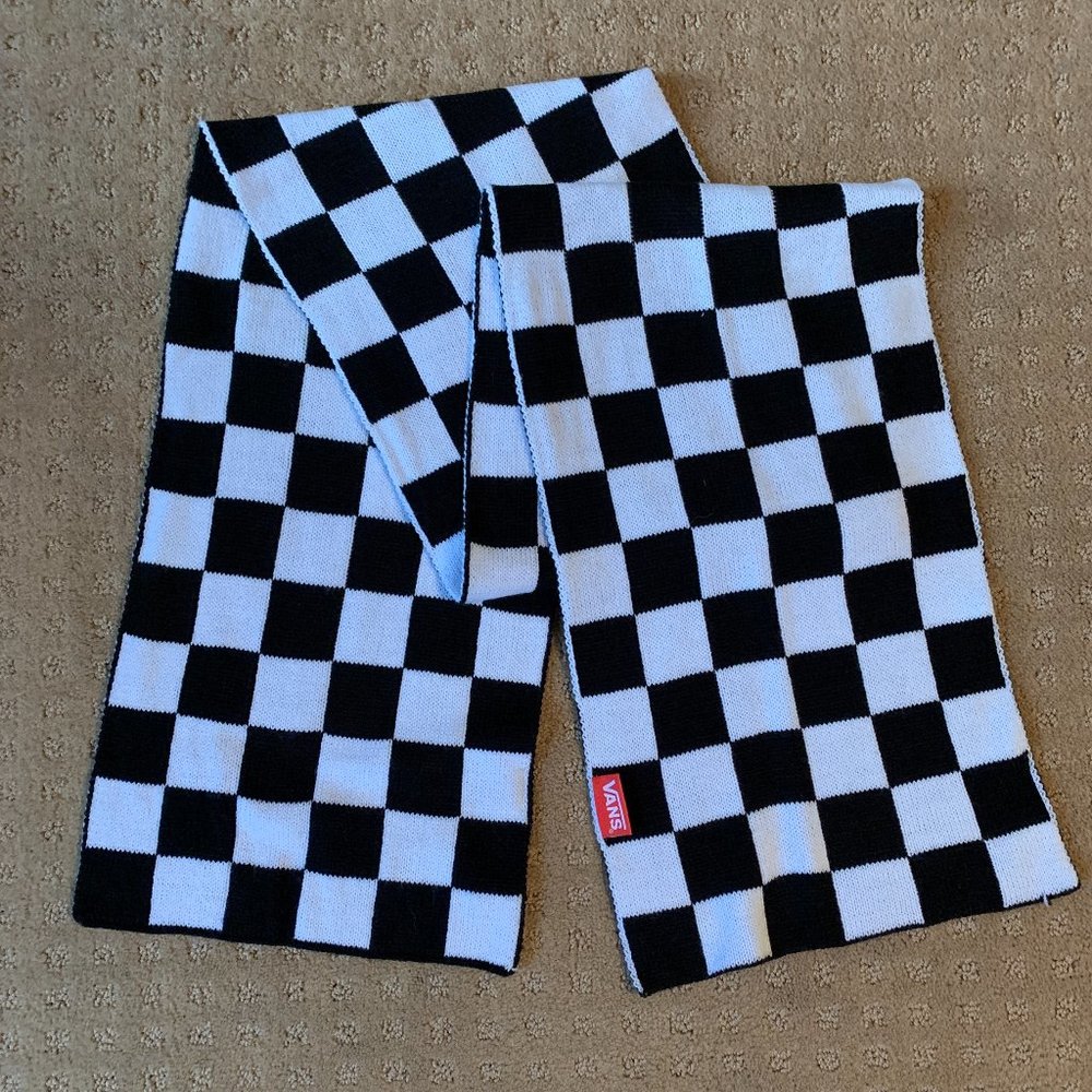 Vans Black & White Checkerboard Scarf - NEW